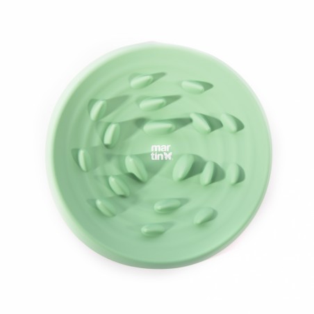 gamelle pour chien anti glouton silicone verte martin sellier