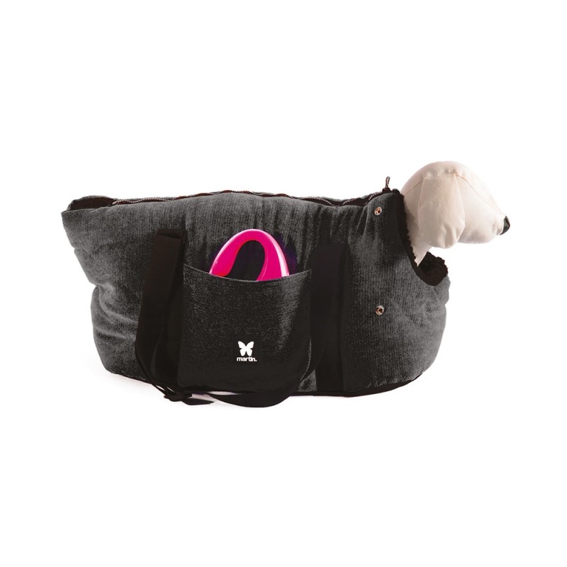 sac de transport couchette noir collection élégante chien martin sellier