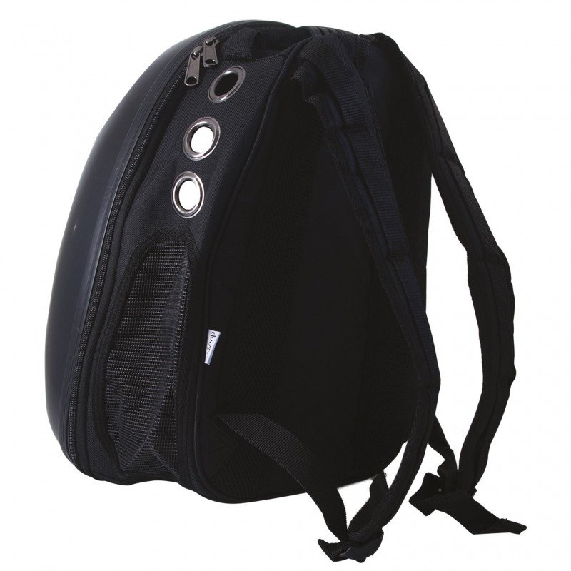 arrière du sac à dos pour chat noir cosmonaute doogy