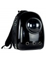 sac à dos pour chat noir cosmonaute doogy avec bulle