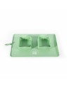 gamelle pour chat double pliable silicone verte martin sellier