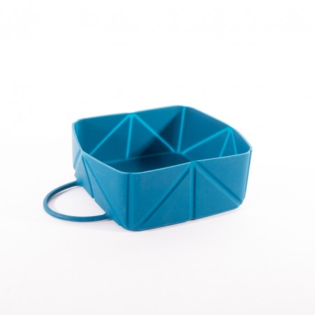 gamelle pour chat pliable silicone bleue martin sellier