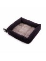 corbeille pour chat marron damier collection Doudouzen MARTIN SELLIER de profil