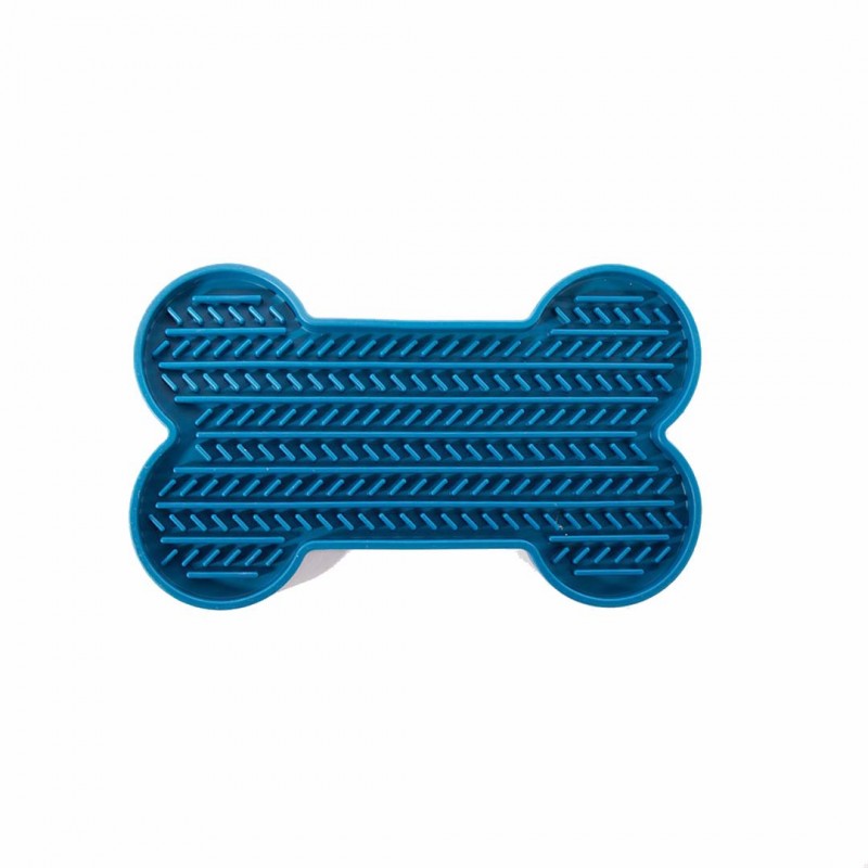tapis de léchage chien bleu silicone os martin sellier