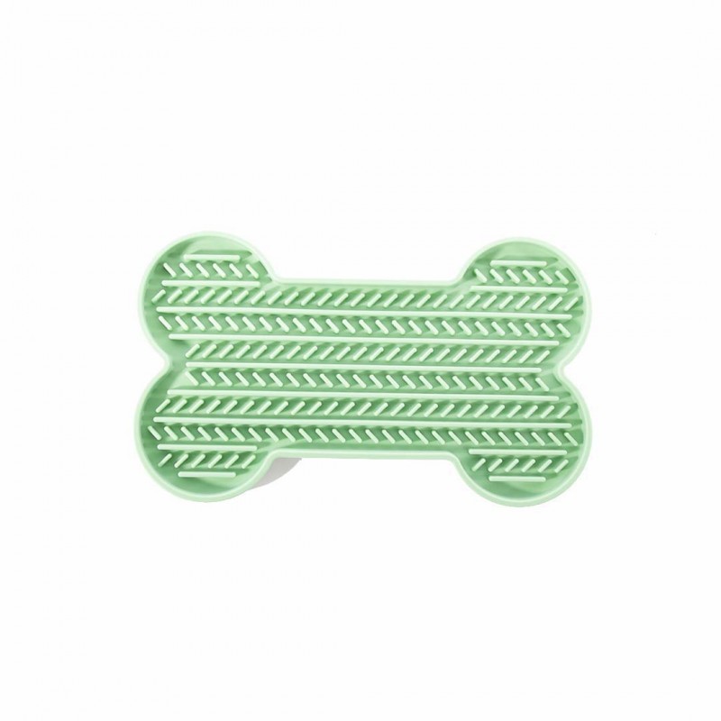 tapis de léchage chien vert os silicone martin sellier