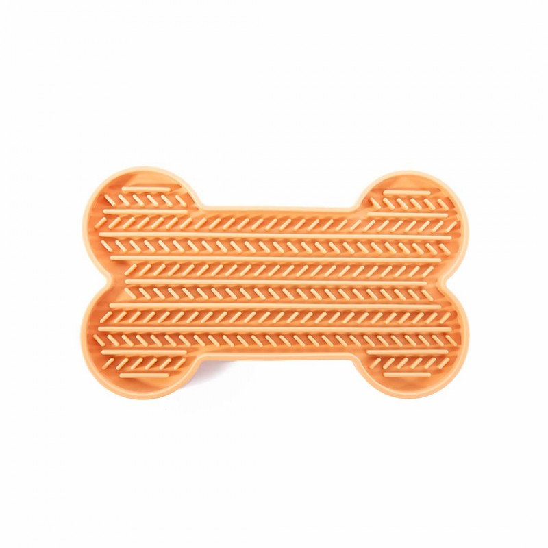 tapis de léchage chien orange silicone os martin sellier