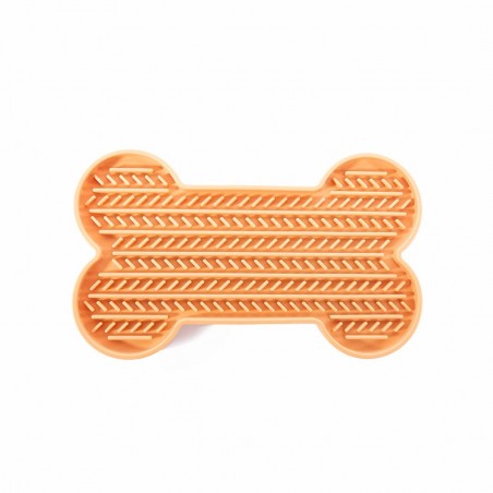 tapis de léchage chien orange silicone os martin sellier