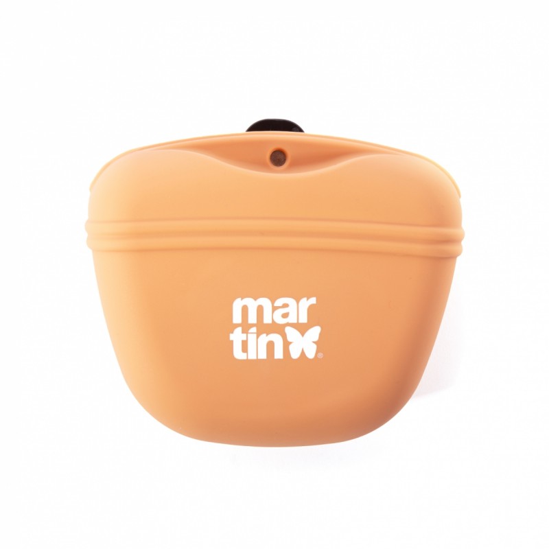 pochette à friandises chien orange en silicone martin sellier