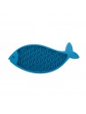 tapis de lechage pour chat bleu en silicone poisson martin sellier