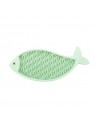tapis de lechage pour chat vert en silicone poisson martin sellier
