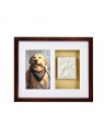 cadre mural chien photo avec empreinte de patte en plâtre Pearhead