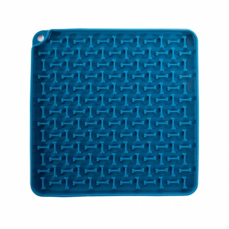 Tapis de léchage pour chat bleu silicone carré MARTIN SELLIER