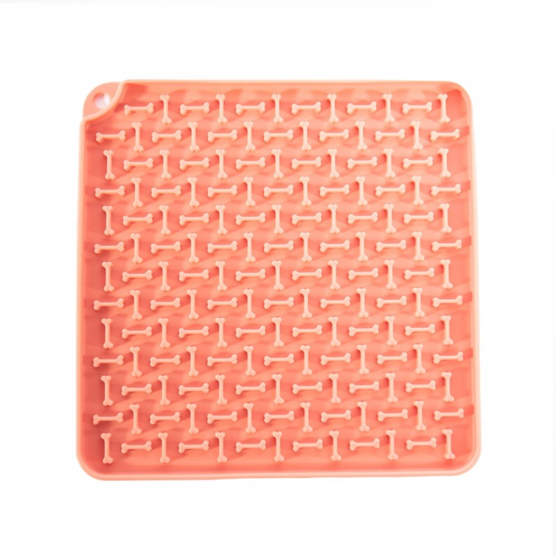 Tapis de léchage chien rose silicone carré MARTIN SELLIER