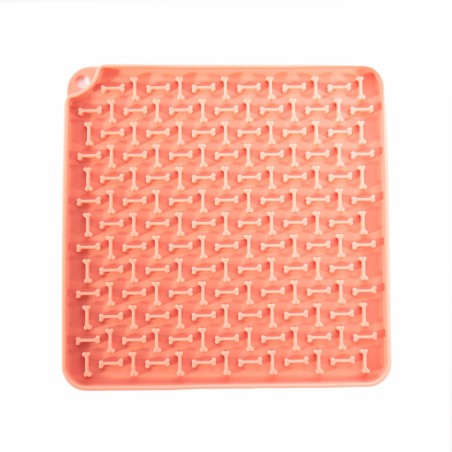 Tapis de léchage chien rose silicone carré MARTIN SELLIER