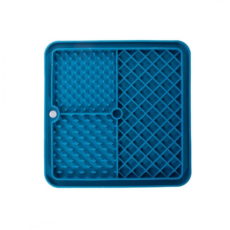 tapis de léchage chien bleu silicone trio martin sellier
